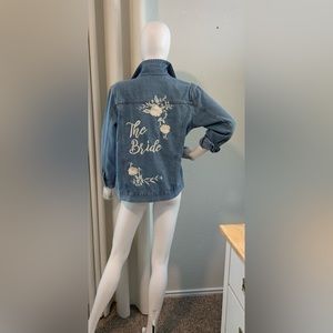 David’s Bridal “The Bride” Floral Embroidered Jean Jacket